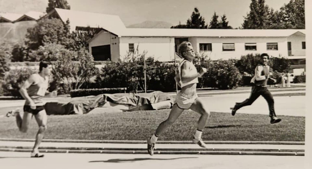 Christopher winning the NATO 1K race — 1st place