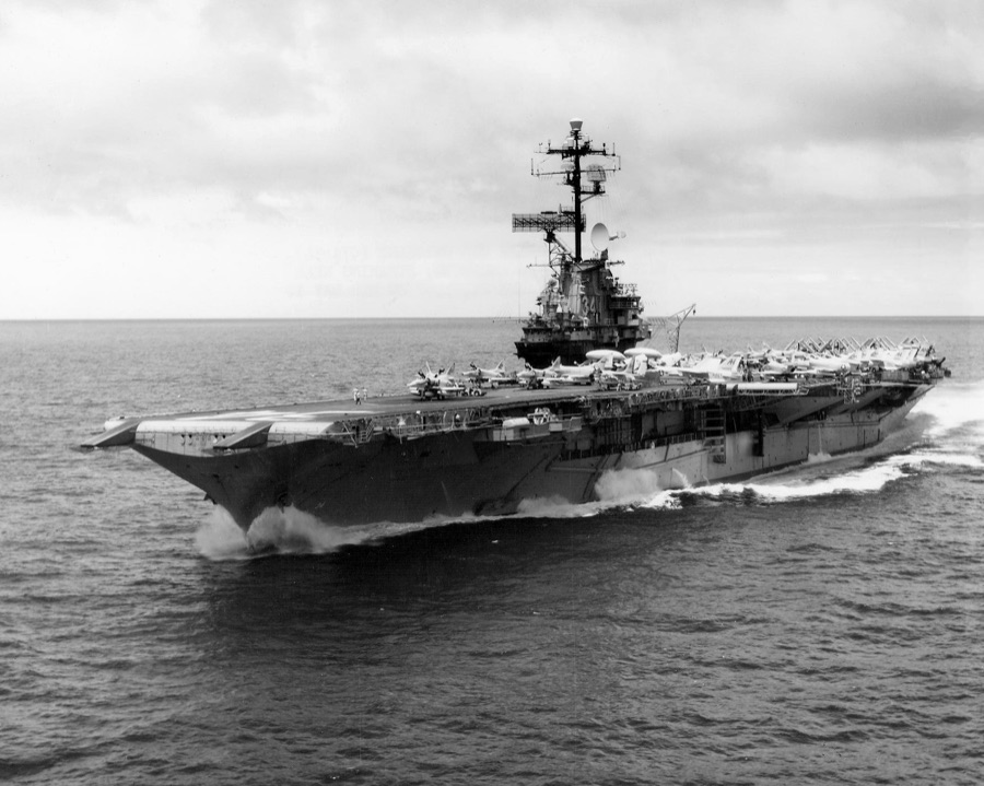 USS Oriskany CVA-34 underway, Pacific